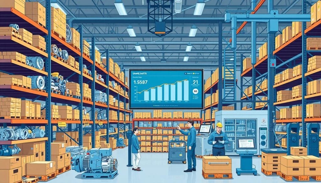 صورة توضح عملية إدارة المخزون لقطع الغيار الصناعية صورة توضح عملية إدارة المخزون لقطع الغيار الصناعية
